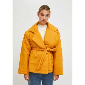 Γυναικείο cropped παλτό με γιακά πέτο και ζώνη, fa21han52000024, chic & chic
