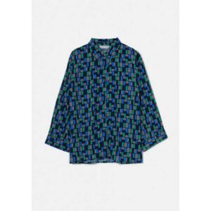 Γυναικείο εμπριμέ πουκάμισο με γεωμετρικό μπλοκ σχέδιο, fa21she17000052, chic & chic 1