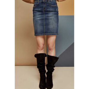 Γυναικεία τζιν pencil φούστα, kaniela ob denim skirt, wp d skr w21 001 dark blue denim, edward jeans