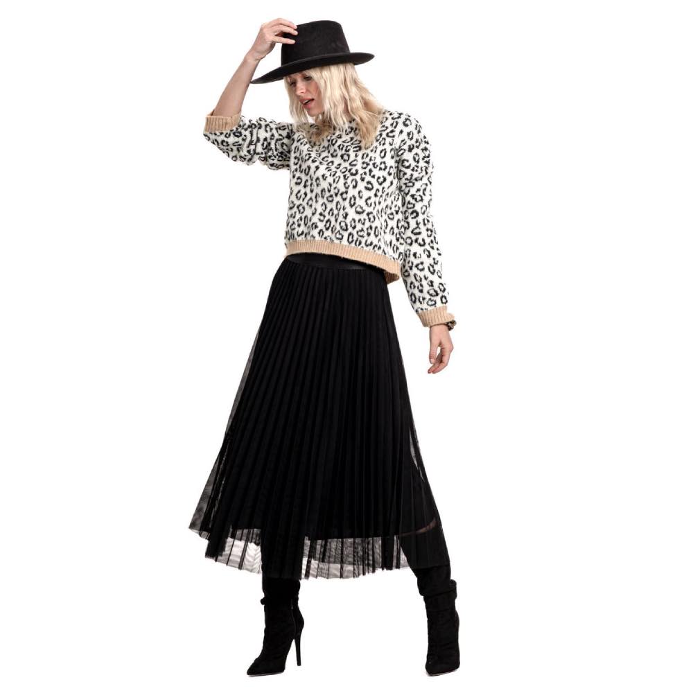 Πλισέ midi φούστα, Chic & Chic