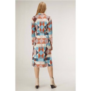 Σεμιζιέ φόρεμα με patchwork σχέδιο, Chic & Chic